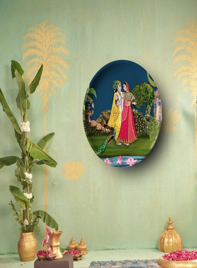 RITUALISTIC Krishna Wall Sculpture for Home decoration | Wall painting for living room | Metal Wall Décor | Gift items for unisex | Wall art | Wall showpiece | Home Décor Gift Items | Set of 1 plate - Image 1